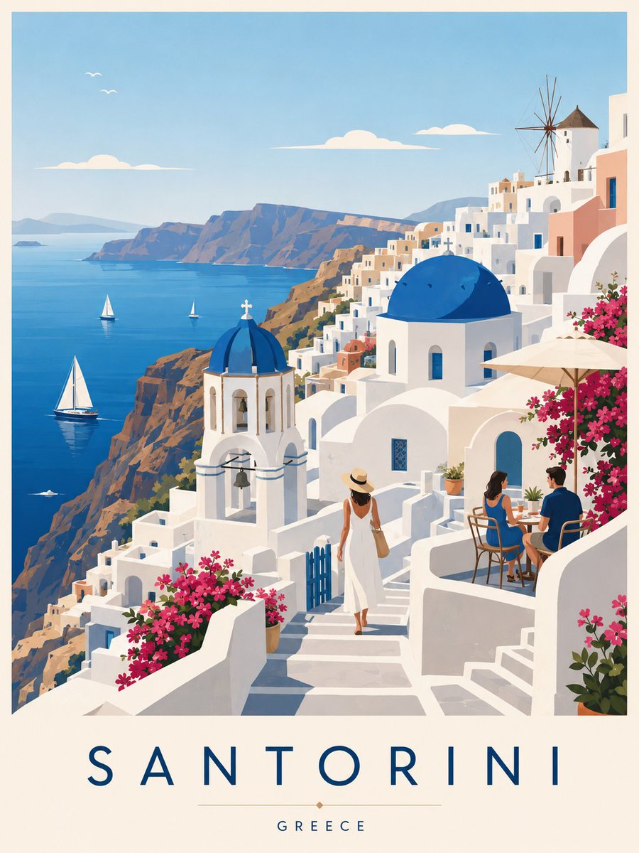 Premium editorial travel poster illustration GPT Image 2 poster design prompt example