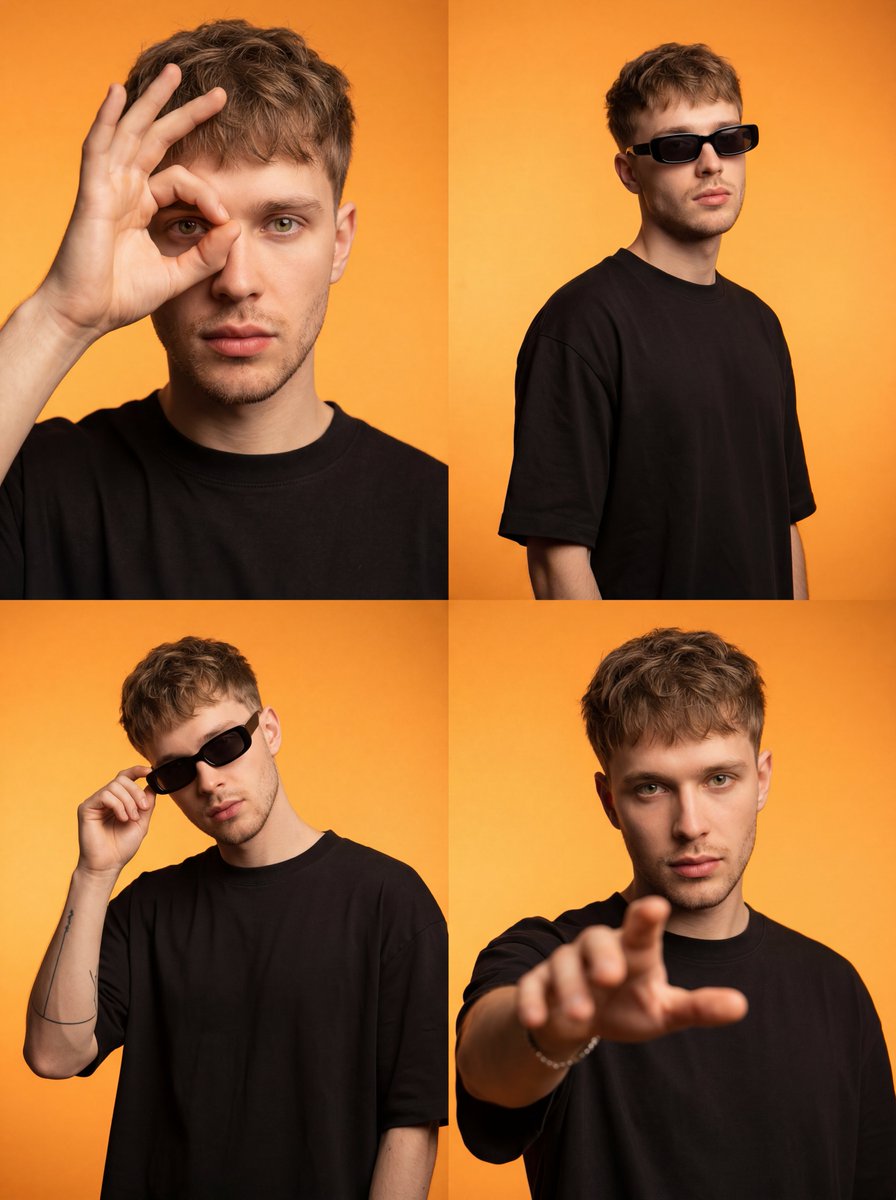 Photorealistic four-panel 2x2 grid layout GPT Image 2 image prompt example