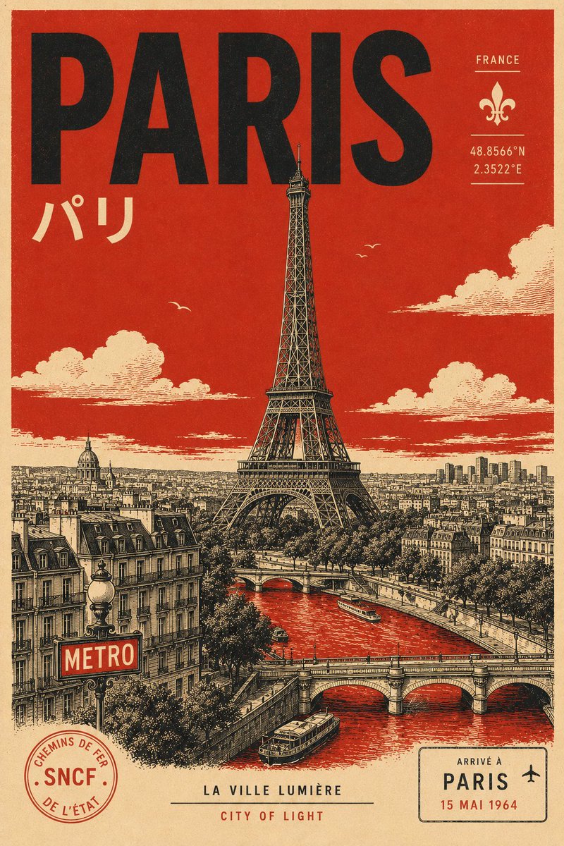 Design tall retro-inspired destination poster GPT Image 2 poster design prompt example