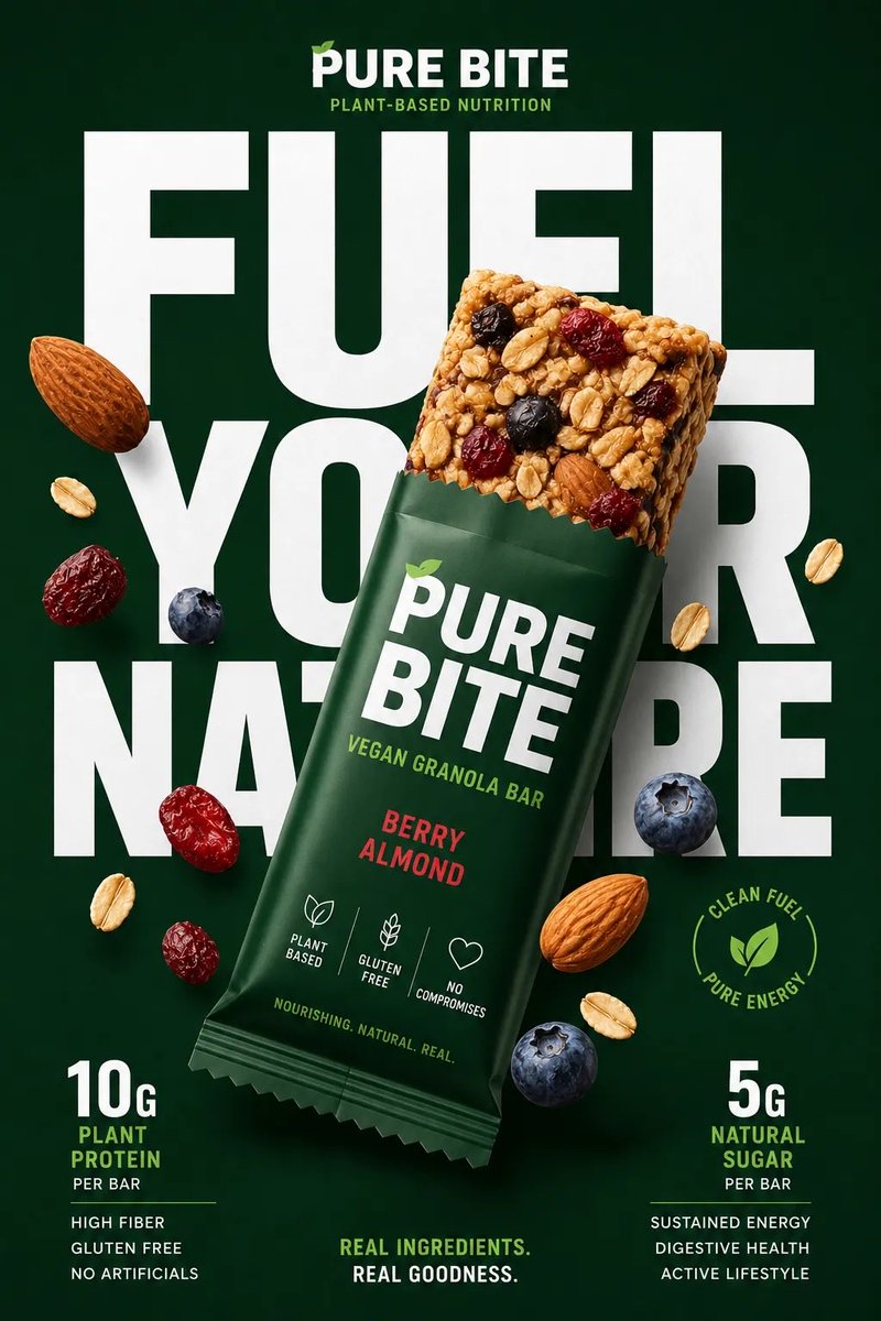 Premium FMCG healthy snack advertising GPT Image 2 poster design prompt example