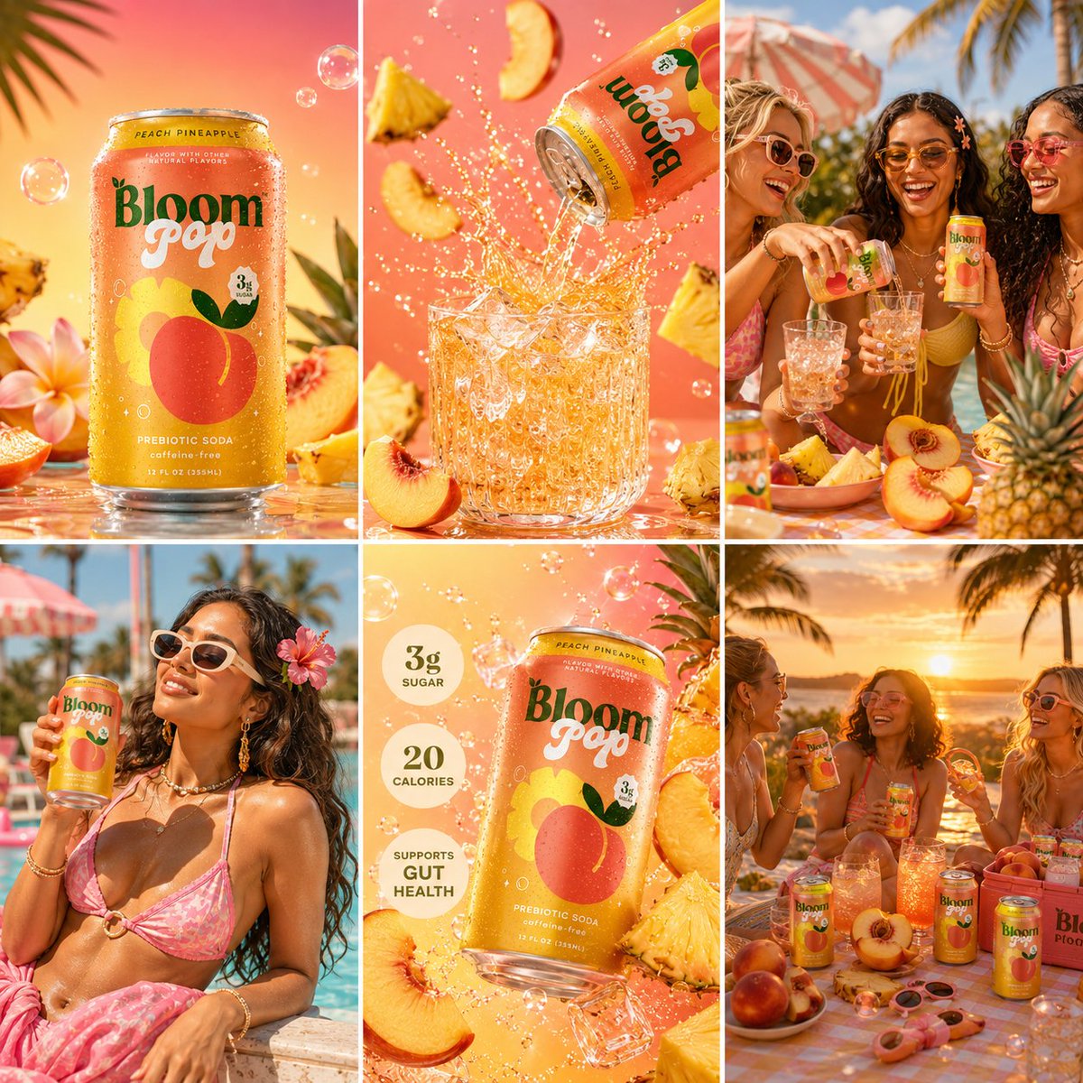 Ultra-premium beverage campaign Bloom Pop GPT Image 2 poster design prompt example