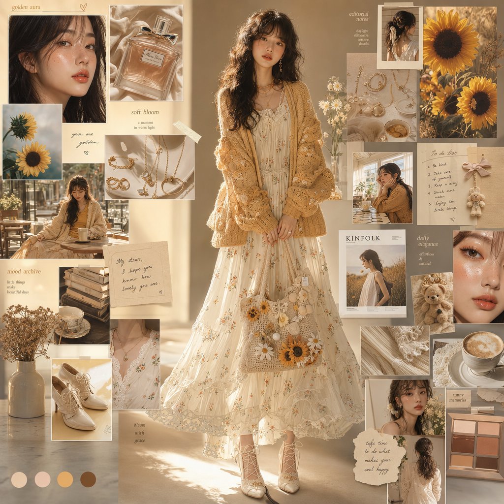 Ultra-realistic luxury fashion moodboard poster GPT Image 2 portrait prompt example