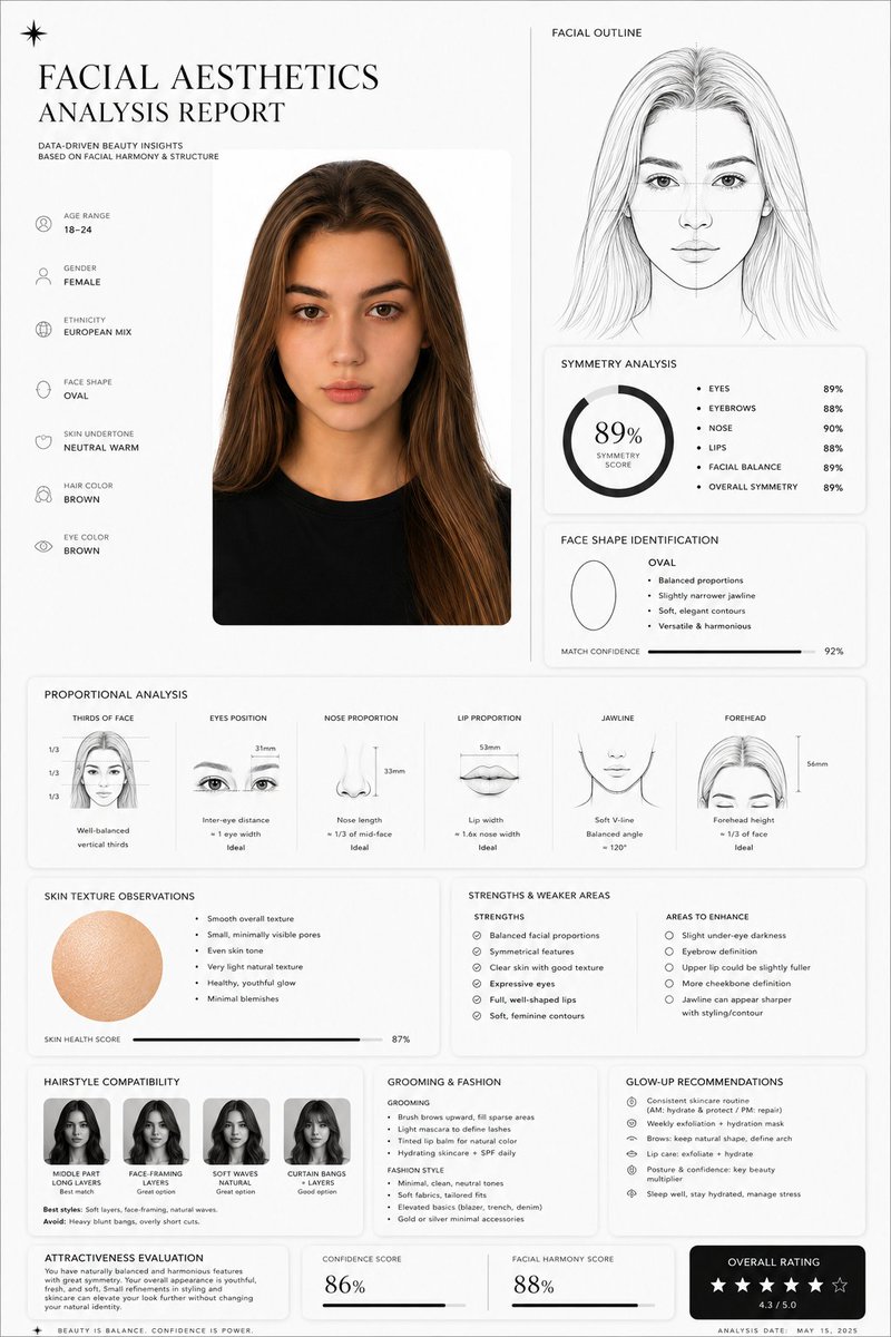 Clean minimal luxury-style facial aesthetics GPT Image 2 portrait prompt example
