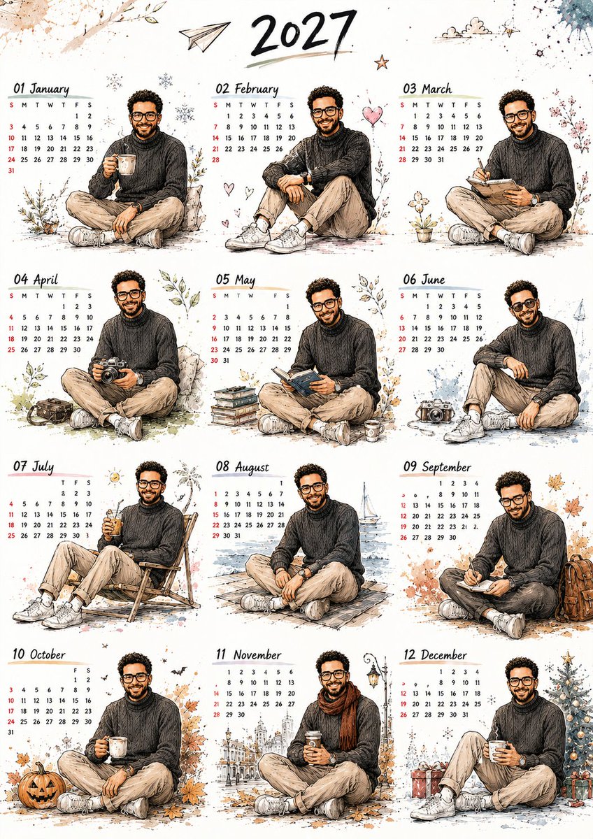 Premium desktop calendar poster A4 GPT Image 2 poster design prompt example