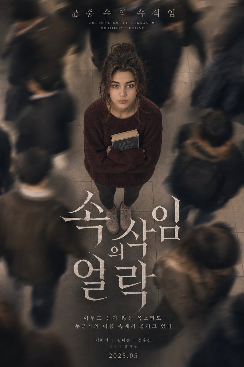 Melancholic Korean psychological drama poster GPT Image 2 poster design prompt example